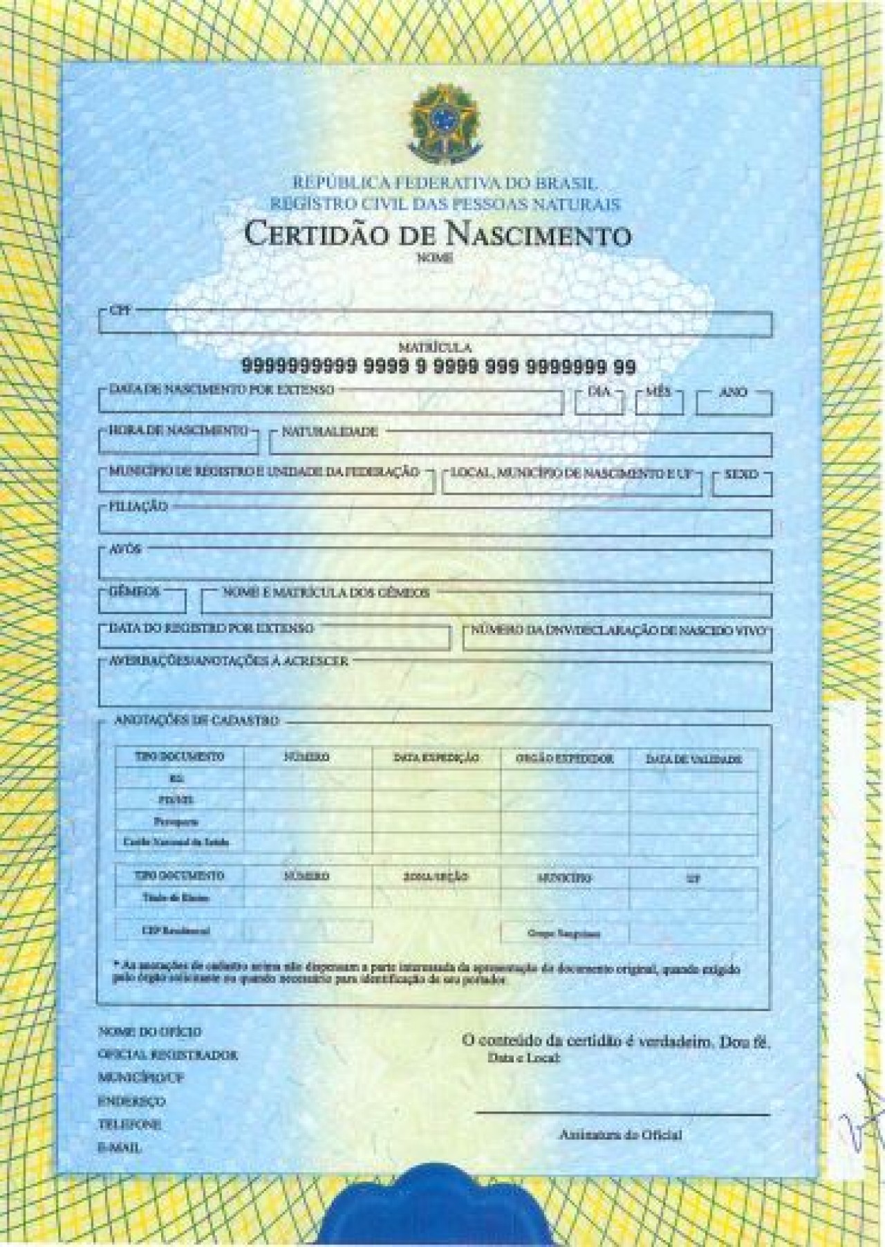 Certidões de nascimento, casamento e óbito passarão por mudanças
