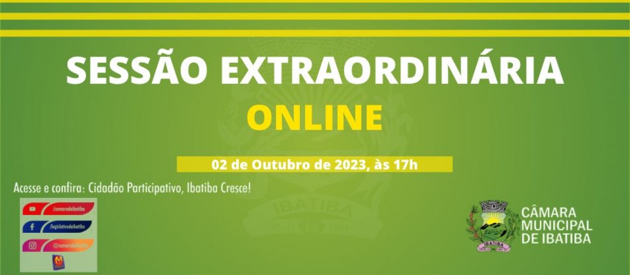 Câmara Municipal fará Sessão Extraordinária on-line nesta segunda (02)