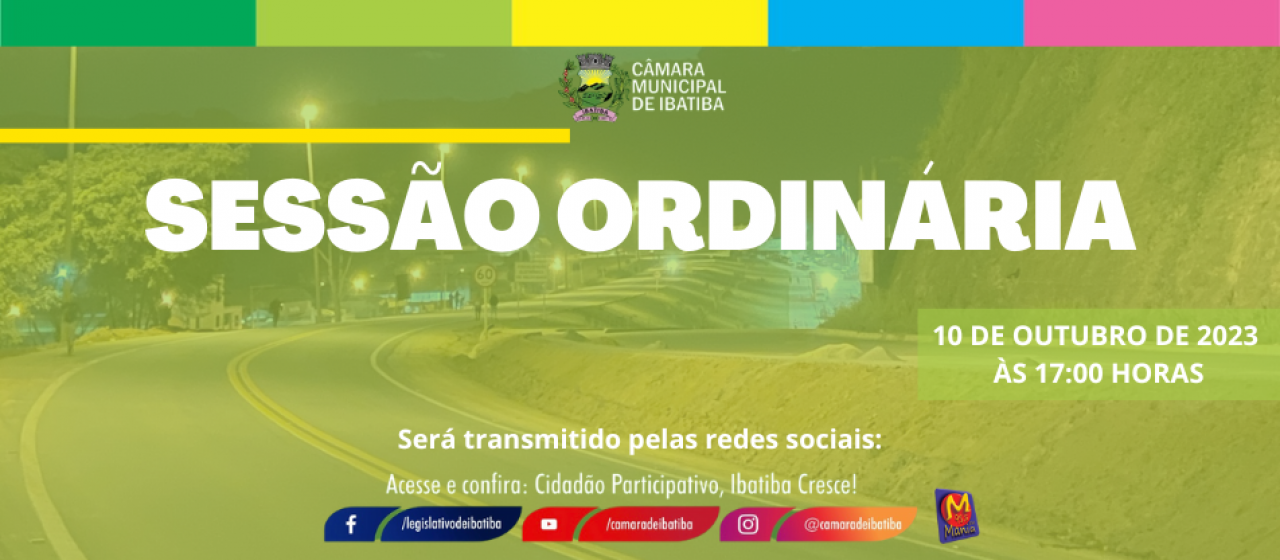 Câmara Municipal realizará 15ª Sessão Ordinária nesta terça-feira (10)