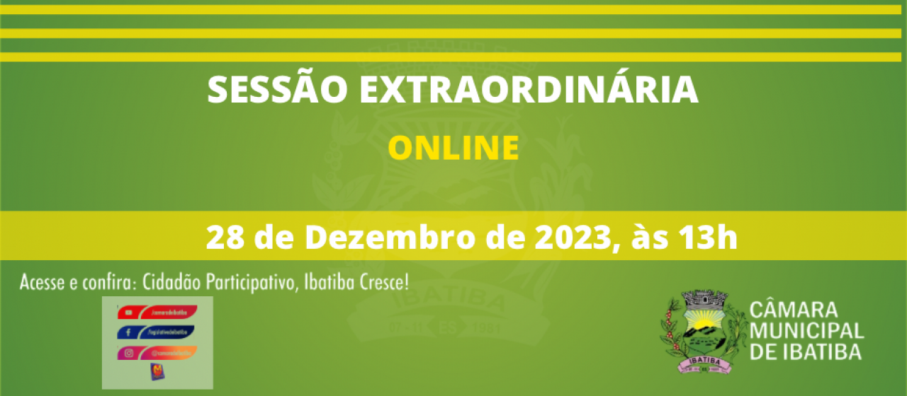 Câmara Municipal convoca seus vereadores para Sessão Extraordinária nesta quinta-feira (28)