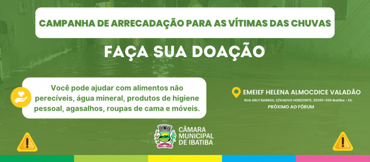 Ibatiba faz campanha para ajudar vítimas de alagamento