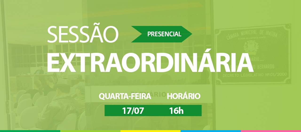 Câmara Municipal convoca vereadores para a 6ª Sessão Extraordinária