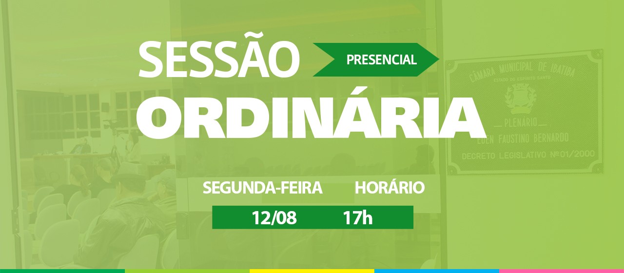 Câmara Municipal realiza 11ª Sessão Ordinária na próxima segunda-feira (12)