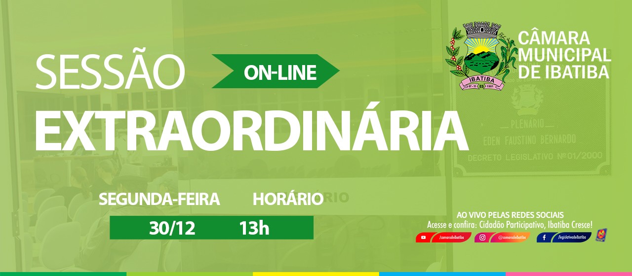 Câmara Municipal convoca vereadores para a 10ª Sessão Extraordinária