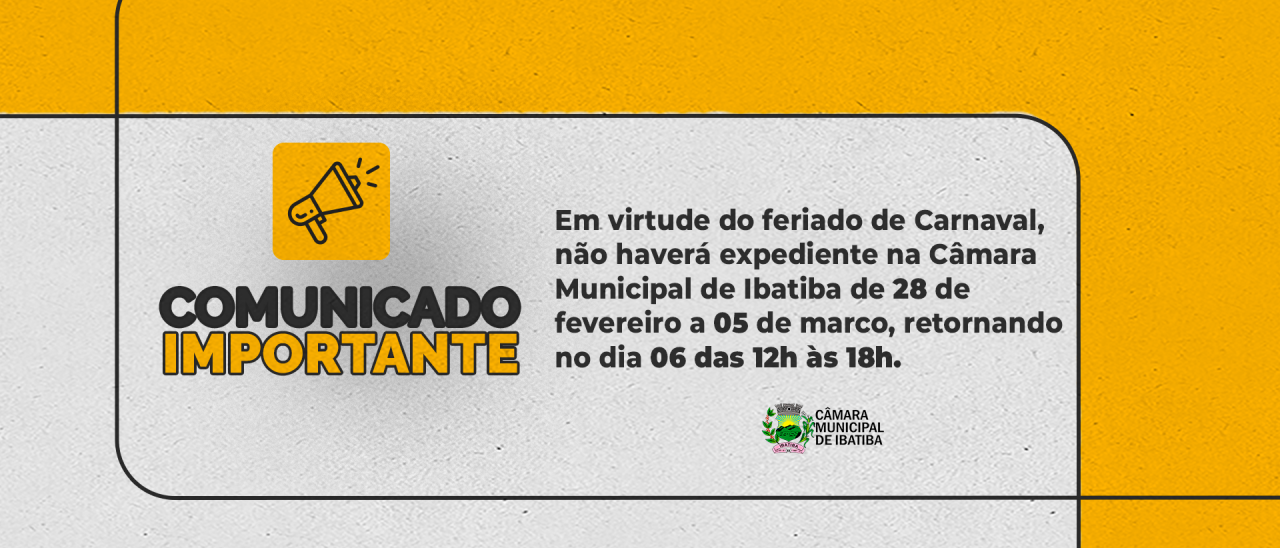 Câmara Municipal decreta ponto facultativo nos dias de Carnaval