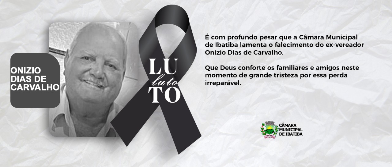 Nota de Pesar: Onizio Dias de Carvalho