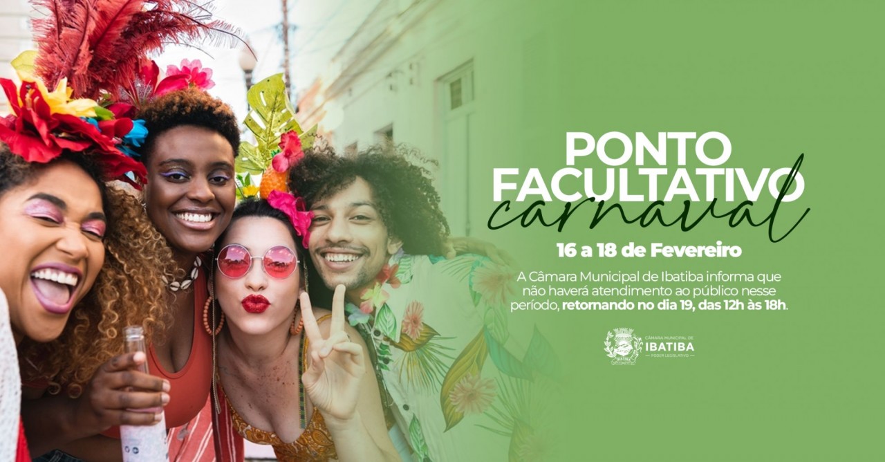 Câmara Municipal decreta ponto facultativo de 16 a 18 de fevereiro