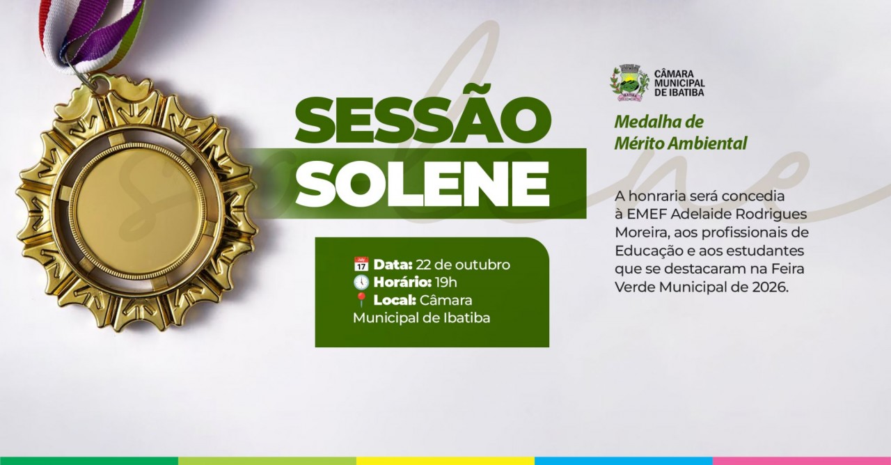 Câmara de Ibatiba homenageará EMEIEF Adelaide Rodrigues Moreira com a Medalha de Mérito Ambiental