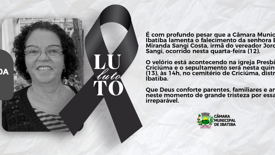 Nota de falecimento: Ester Miranda Sangi Costa