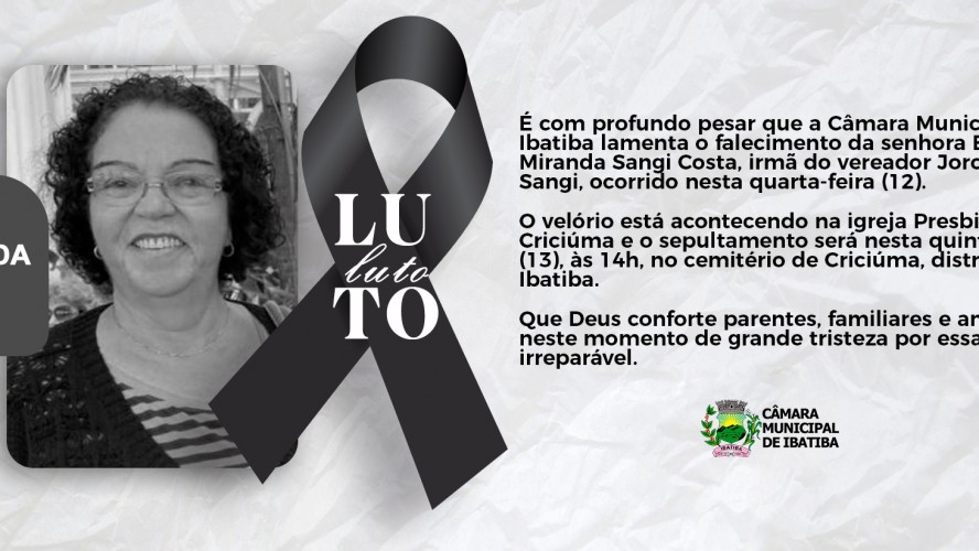 Nota de falecimento: Ester Miranda Sangi Costa
