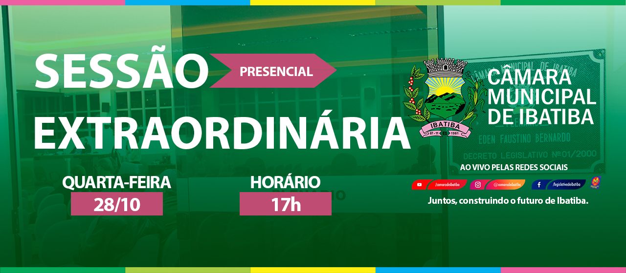 Câmara de Ibatiba convoca vereadores para a 5ª Sessão Extraordinária nesta quarta-feira (28) Câmara de Ibatiba convoca vereadores para a 5ª Sessão Extraordinária nesta quarta-feira (28)