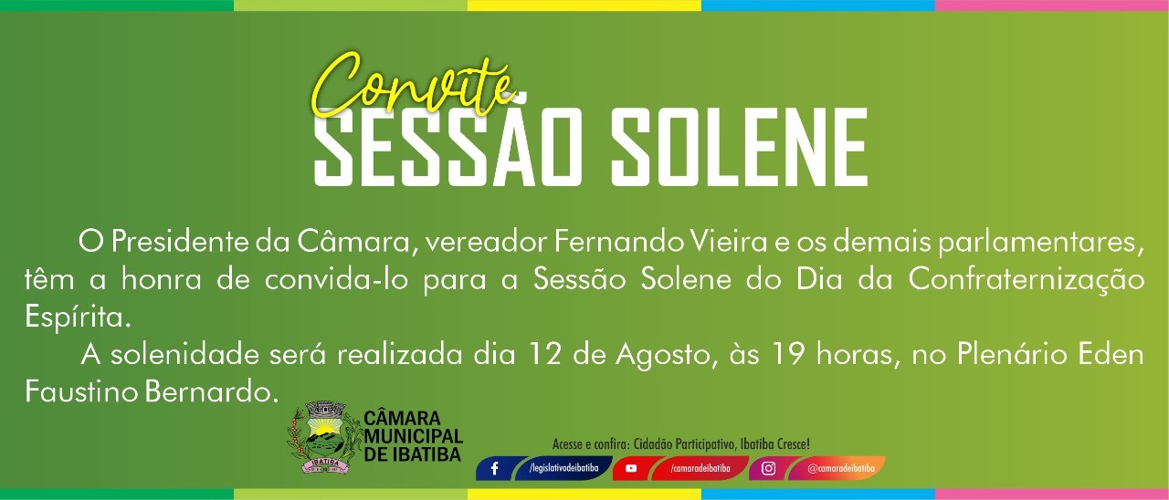 Convite: Sessão Solene Confraternização Espírita Convite: Sessão Solene Confraternização Espírita