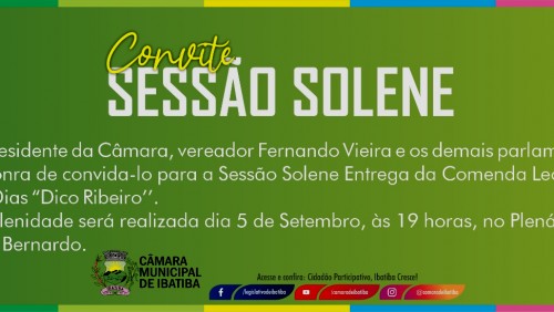 Sessão Solene: Comenda Parlamentar Leopoldino Ribeiro da Silva
