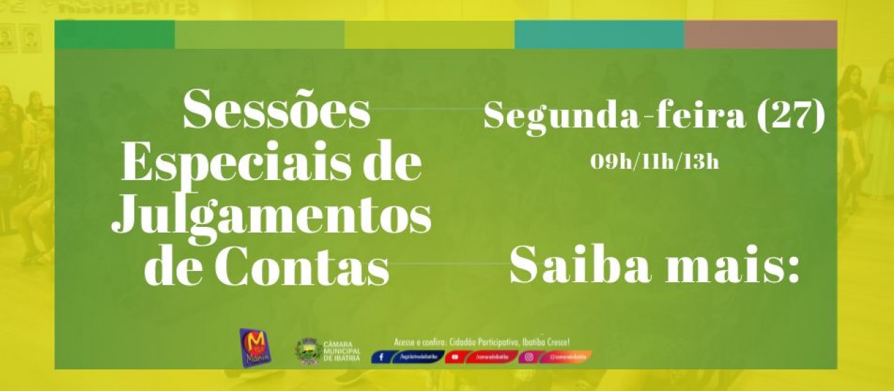 Sessões Especiais Sessões Especiais