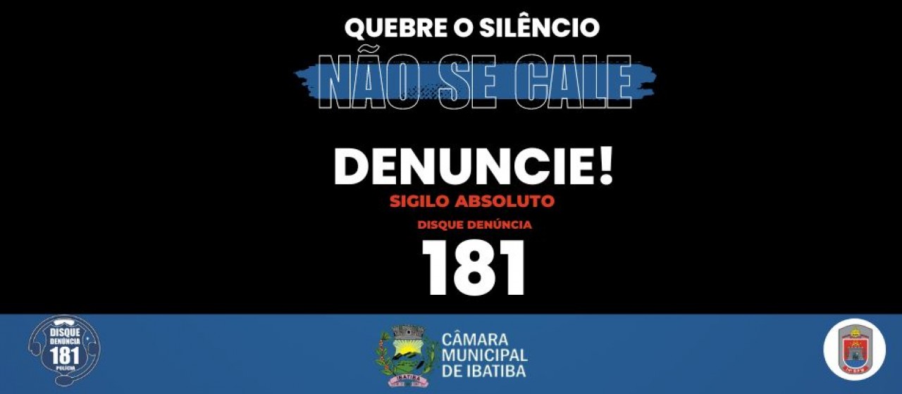 Casos de Violência denuncie! Ligue 181 Casos de Violência denuncie! Ligue 181