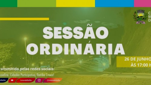 10ª Sessão Ordinária acontece hoje (26) 10ª Sessão Ordinária acontece hoje (26)