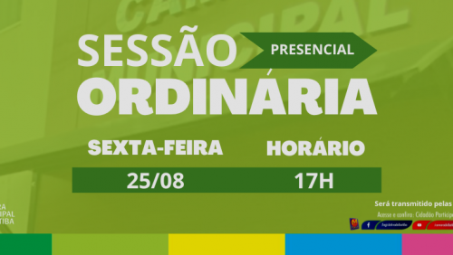 Câmara realizará 12ª Sessão Ordinária nesta sexta-feira (25) Câmara realizará 12ª Sessão Ordinária nesta sexta-feira (25)