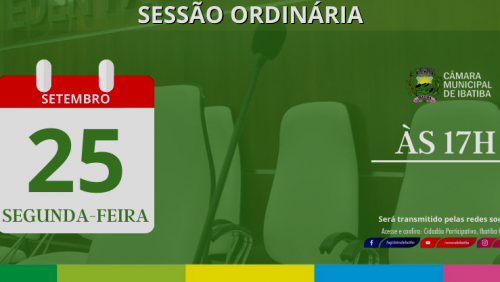 Câmara Municipal realizará 14ª Sessão Ordinária na próxima segunda-feira (25) Câmara Municipal realizará 14ª Sessão Ordinária na próxima segunda-feira (25)