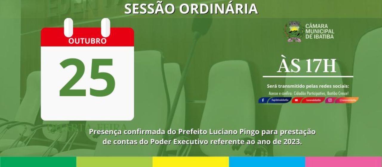 16ª Sessão Ordinária será realizada nesta quarta-feira (25) 16ª Sessão Ordinária será realizada nesta quarta-feira (25)
