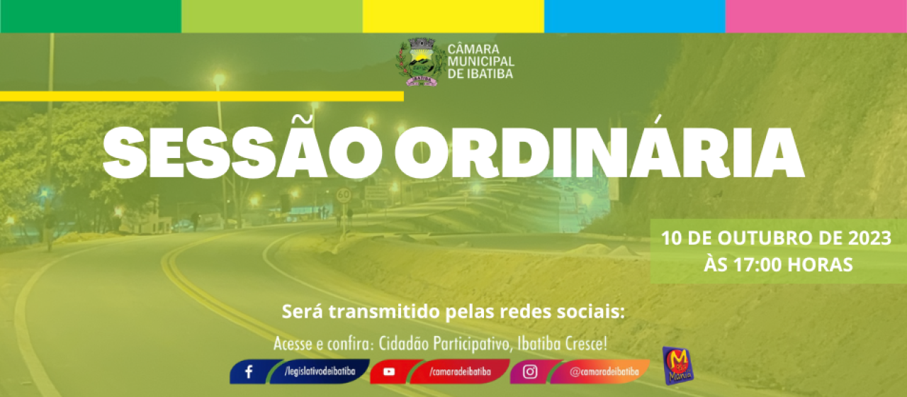 Câmara Municipal realizará 15ª Sessão Ordinária nesta terça-feira (10) Câmara Municipal realizará 15ª Sessão Ordinária nesta terça-feira (10)