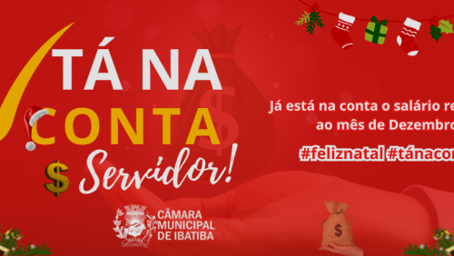 Câmara Municipal adianta pagamento do mês de dezembro para seus servidores Câmara Municipal adianta pagamento do mês de dezembro para seus servidores