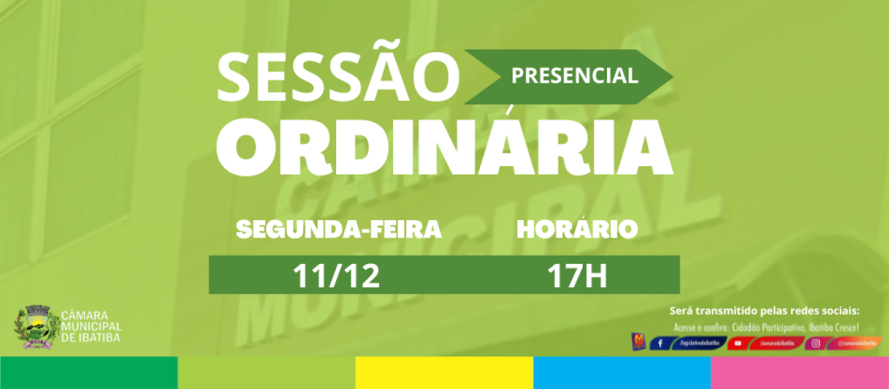 Câmara Municipal convoca vereadores para a 19ª Sessão Ordinária na próxima segunda-feira (11) Câmara Municipal convoca vereadores para a 19ª Sessão Ordinária na próxima segunda-feira (11)