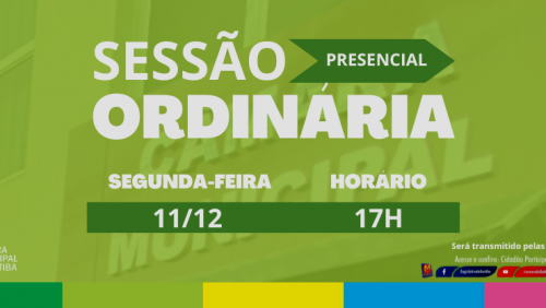 Câmara Municipal convoca vereadores para a 19ª Sessão Ordinária na próxima segunda-feira (11) Câmara Municipal convoca vereadores para a 19ª Sessão Ordinária na próxima segunda-feira (11)