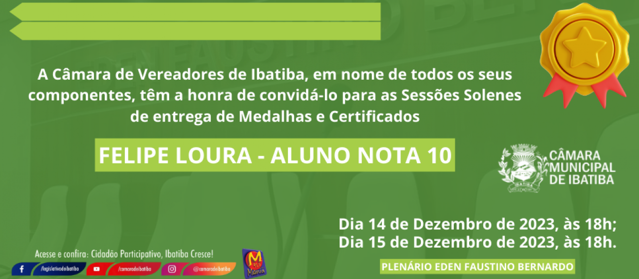 Melhores estudantes de Ibatiba serão homenageados na Câmara Municipal Melhores estudantes de Ibatiba serão homenageados na Câmara Municipal