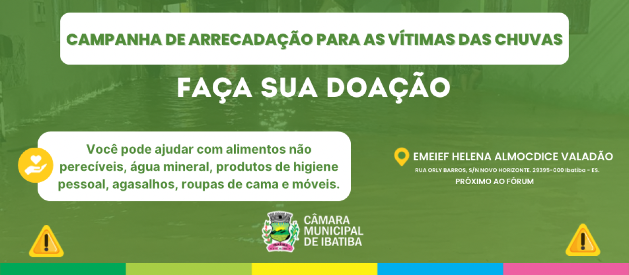 Ibatiba faz campanha para ajudar vítimas de alagamento Ibatiba faz campanha para ajudar vítimas de alagamento