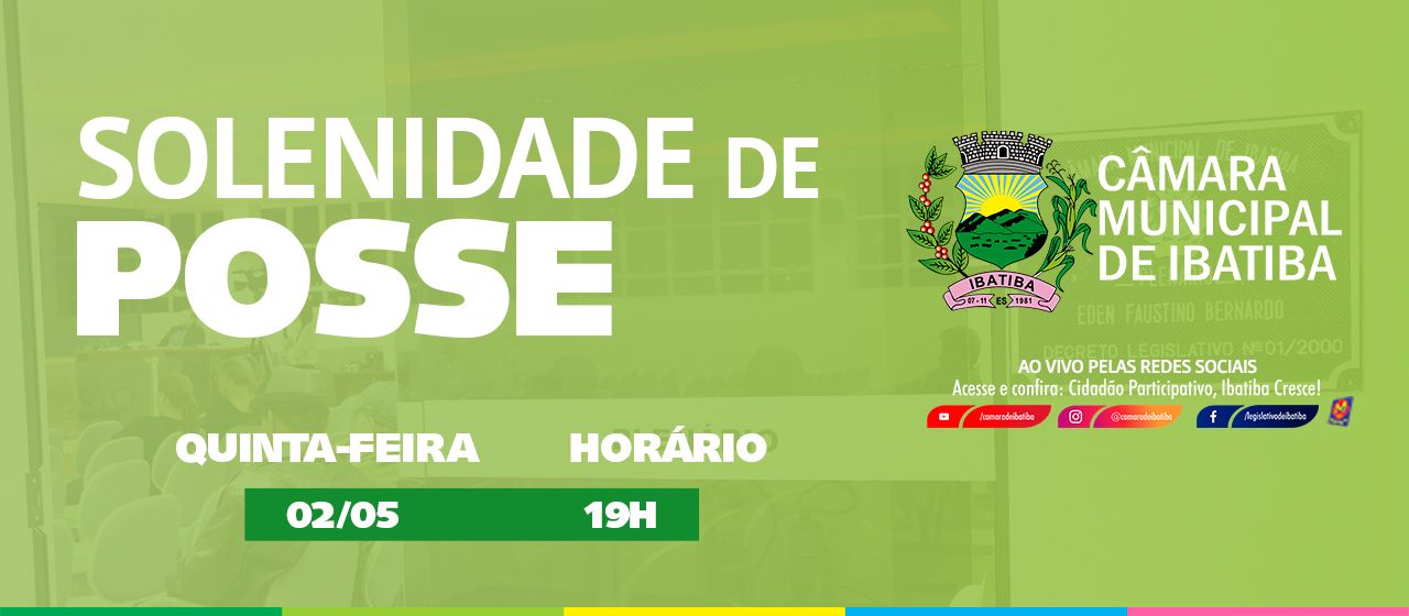 Câmara convida para Solenidade de Posse de novos vereadores eleitos Câmara convida para Solenidade de Posse de novos vereadores eleitos