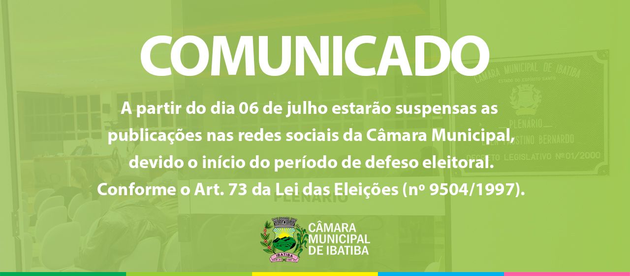 Câmara Municipal estará com as publicações suspensas nas redes sociais a partir deste sábado Câmara Municipal estará com as publicações suspensas nas redes sociais a partir deste sábado