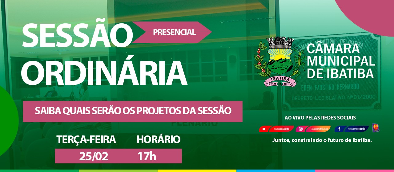 Saiba quais projetos serão apreciados na 2ª Sessão Ordinária desta terça-feira (25) Saiba quais projetos serão apreciados na 2ª Sessão Ordinária desta terça-feira (25)