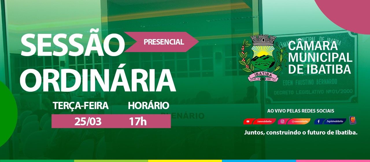 Câmara Municipal realiza 4ª Sessão Ordinária nesta terça-feira (25) Câmara Municipal realiza 4ª Sessão Ordinária nesta terça-feira (25)