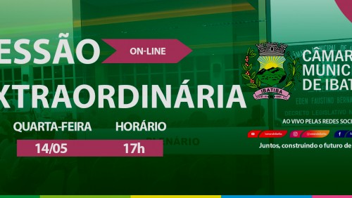 Câmara Municipal realiza 6ª Sessão Extraordinária nesta quarta-feira (14) Câmara Municipal realiza 6ª Sessão Extraordinária nesta quarta-feira (14)