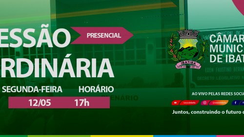 Câmara Municipal convoca vereadores para 7ª Sessão Ordinária Câmara Municipal convoca vereadores para 7ª Sessão Ordinária