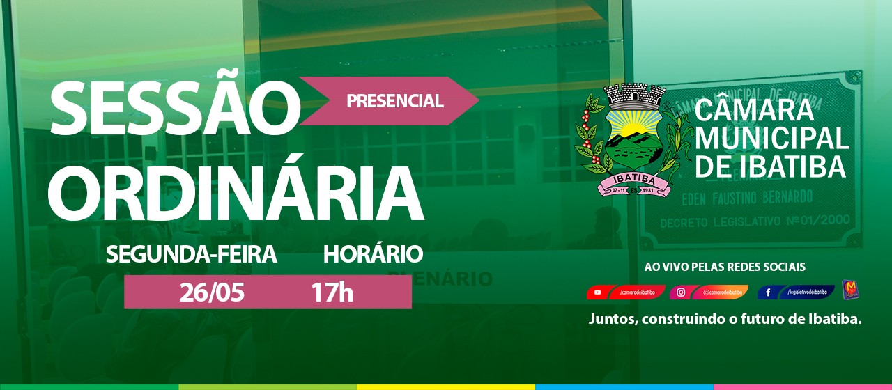 Câmara Municipal realiza 8ª Sessão Ordinária na próxima segunda-feira (26) Câmara Municipal realiza 8ª Sessão Ordinária na próxima segunda-feira (26)