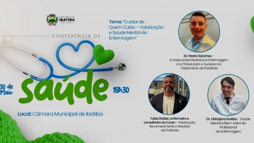 Câmara Municipal realiza Conferência de Saúde nesta sexta-feira (30) Câmara Municipal realiza Conferência de Saúde nesta sexta-feira (30)