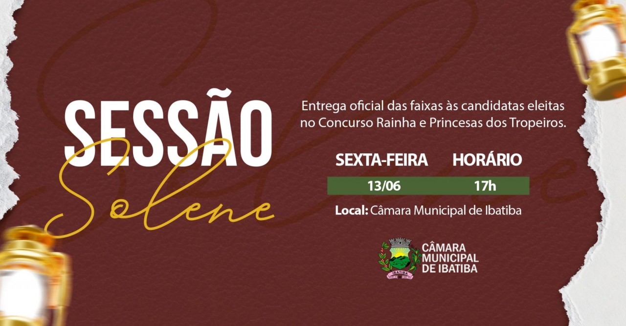 Câmara Municipal realiza entrega das faixas do Concurso Rainha e Princesas dos Tropeiros nesta sexta (13) Câmara Municipal realiza entrega das faixas do Concurso Rainha e Princesas dos Tropeiros nesta sexta (13)