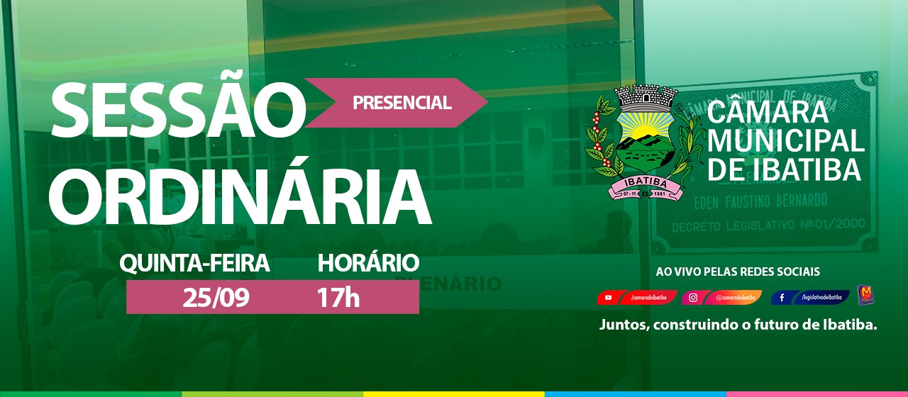 Câmara Municipal realiza 14ª Sessão Ordinária nesta quinta-feira (25) Câmara Municipal realiza 14ª Sessão Ordinária nesta quinta-feira (25)