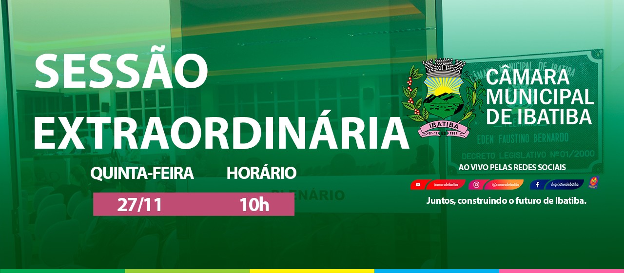 Câmara Municipal convoca vereadores para a 9ª Sessão Extraordinária nesta quinta-feira (27) Câmara Municipal convoca vereadores para a 9ª Sessão Extraordinária nesta quinta-feira (27)