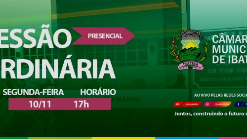 Câmara Municipal realiza 17ª Sessão Ordinária na próxima segunda-feira (10) Câmara Municipal realiza 17ª Sessão Ordinária na próxima segunda-feira (10)