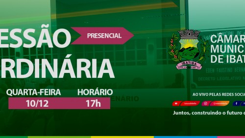 Câmara Municipal realiza 19ª Sessão Ordinária nesta quarta-feira (10) Câmara Municipal realiza 19ª Sessão Ordinária nesta quarta-feira (10)