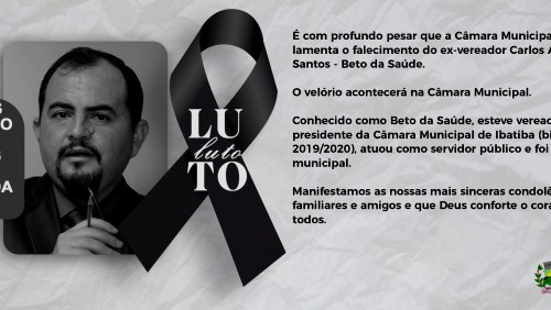 Nota de Pesar: Carlos Alberto dos Santos - Beto da Saúde Nota de Pesar: Carlos Alberto dos Santos - Beto da Saúde
