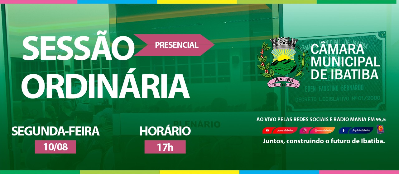 Câmara Municipal convoca vereadores para 11ª Sessão Ordinária Câmara Municipal convoca vereadores para 11ª Sessão Ordinária